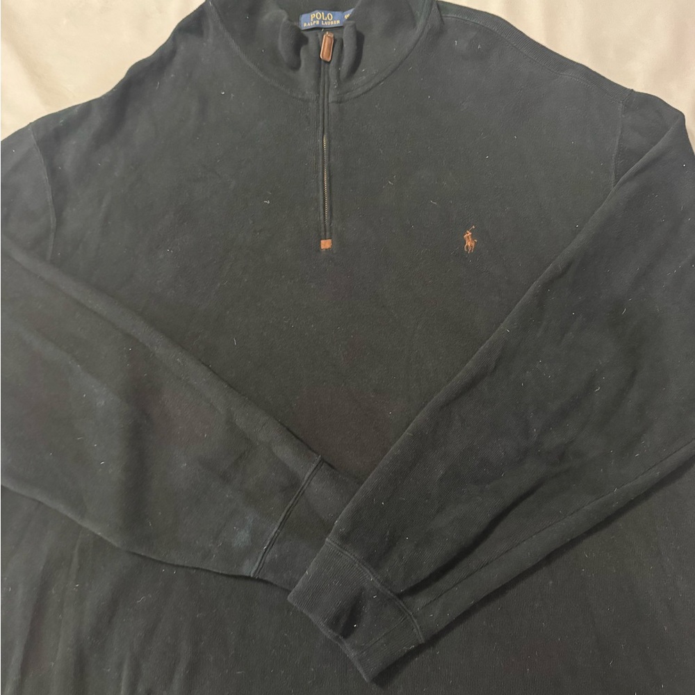 Ralph Lauren Black Quarter-Zip Sweater